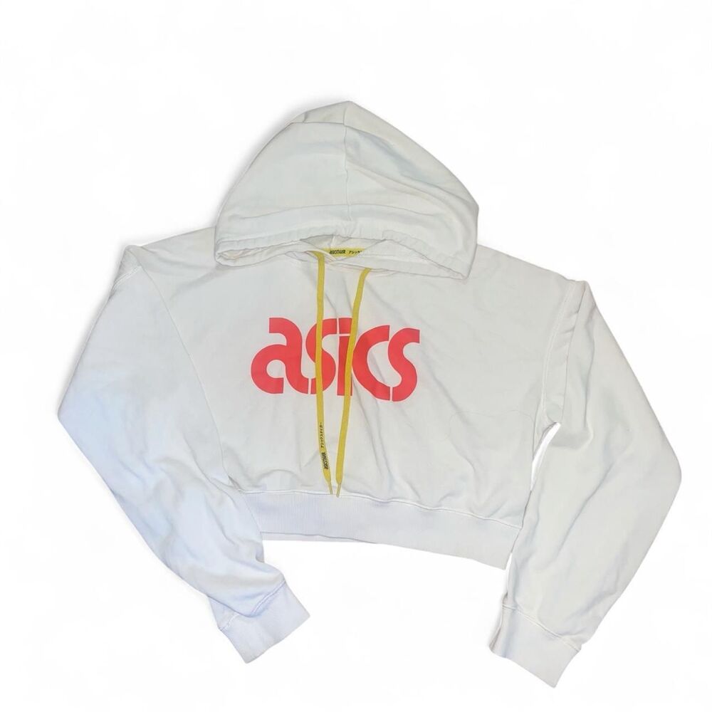 Asics Tiger Women's Cream and Red Hoodie SZ M